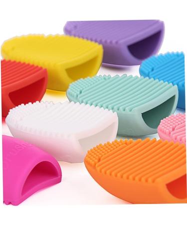 Didiseaon Silicone Cosmetic Brush Egg Makeup Brush Cleaner Mat Cleanser Washing Silicone Makeup Cleaner Silicone Brush Cleaner Cleaning Scrubber Electric Accessories Purple medium Purple - Buy Online on SooperMarket.com