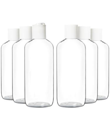 Youngever 6 Pack 500ML Empty Squeeze Containers with White Disc Cap Plastic Bottles with Disc Top Flip Cap Refillable Cosmetic Bottles Squeeze Containers White Cap