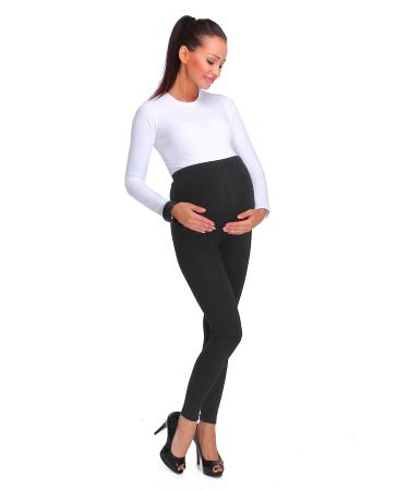 SOFTSAIL Womens Maternity Leggings Thick Cotton Pregnancy Fleece Pants PREG28 8 Black