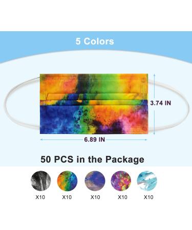 Individually Wrapped Tie Dye Disposable Face Masks - Breathable Design - Buy Online on SooperMarket.com