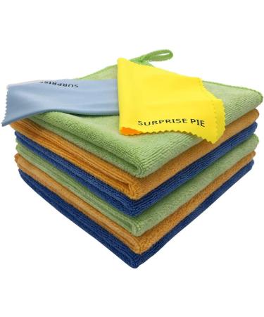 6 Pack Microfiber Cleaning Cloths 400 GSM - Lint Free, 12x12 Inches, Multi-Colored - Ideal for Kitchen, Car, House, Boat - Soft and Thick Reusable Towels - Buy Online on SooperMarket.com