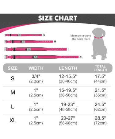 Joytale Softly Padded Neoprene Dog Collar for Medium Dogs - Reflective Wide Nylon Collar in Bright Pink (1 Pack) - International Shipping Available - Buy Online on SooperMarket.com