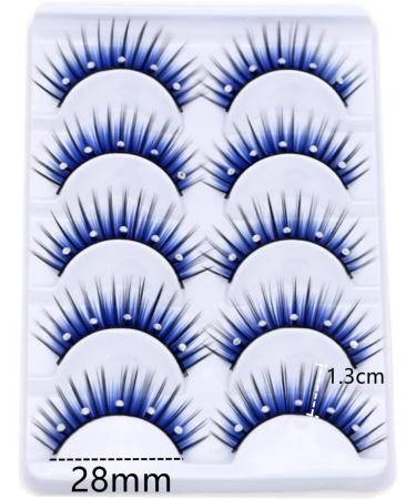 5 Pairs Fluffy Fake Eyelashes Faux Mink Fake Eyelashes Blue Shiny Rhinestone False Eyelashes 3D Thick Long Fake Eyelashes for Women Girls Party Stage Dance Makeup Masquerade - Buy Online on SooperMarket.com