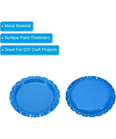 PATIKIL 1 Inch Flat Decorative Bottle Caps 50 Pack Craft Bottle Pendant Trays Double Sides Printed for DIY Pendants Craft Scrapbooks Blue - Buy Online on SooperMarket.com