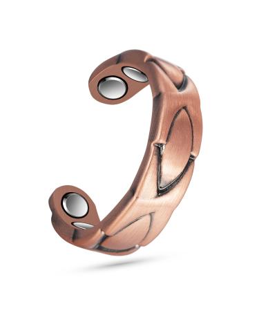 EnerCoppeX Copper Magnetic Ring for Women Lymphatic Drainage Adjustable Ring 3500 Gauss Magnet (CPR-0936Q)