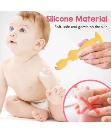 Flexible Silicone Diaper Cream Spatula - Baby Butt Paste Applicator with Suction Cup | Essential Tool for Newborns & Infants (Yellow) - Buy Online on SooperMarket.com