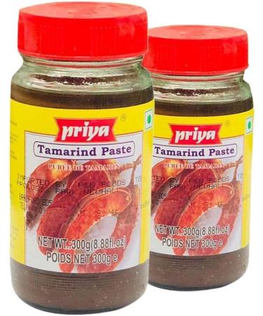 Priya Tamarind Paste |Traditional Paste | Indian Origin | Indian Authentic with Great Flavor | Mild Spice Infusions with Sweet Sharp and Very Sour Taste |300g Pack of 2
