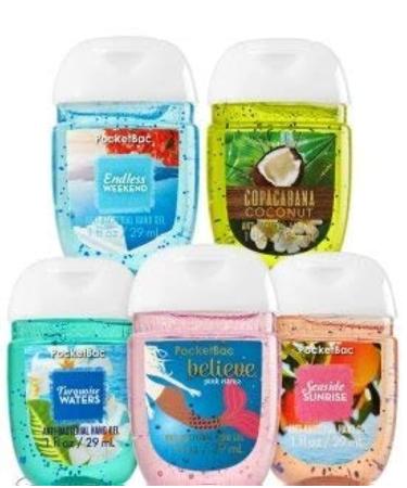 Bath and Body Works Anti-Bacterial Hand Gel 5-Pack PocketBac Sanitizers - Assorted Scents - 1 fl oz - Buy Online on SooperMarket.com
