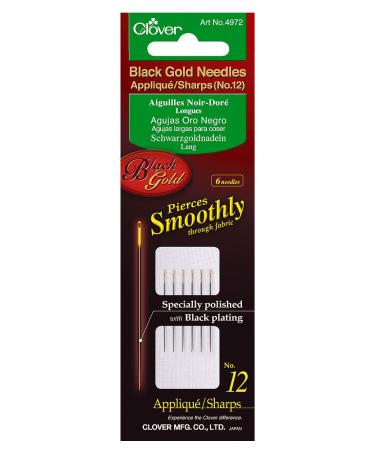 Clover Needles  Applique/Sharps No.12  Black/Gold
