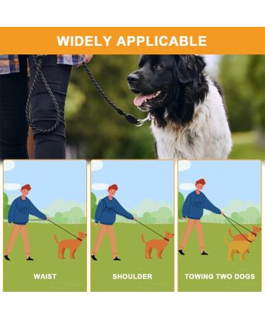 Toivize Adjustable Dog Leash for Large Dogs - 3m Nylon with Reflective Stripes 2 Carabiner Hooks & 3 Rings - Durable & Stylish Black - Buy Online on SooperMarket.com