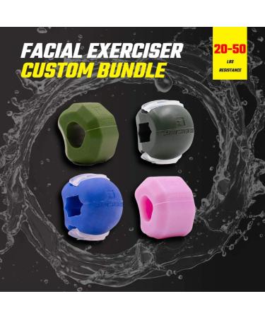 Jawzrsize Athletic Bundle Jaw Enhancer - Reduce Stress & Cravings - Facial Exercise - Pop N Go & Custom Fit - Pink, Blue, Green - Buy Online on SooperMarket.com