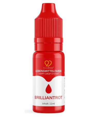Goodbake food coloring red (11 ml) - intensive food coloring - highly concentrated color - for coloring cakes fondant butter cream drinks mucus and much more.100% vegan
