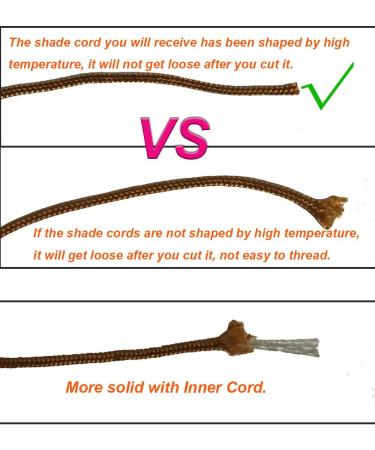 Y-Axis 60 Yards 2.0mm Light Brown Braided Nylon Lift Shade Cord with 6 Brown Wood Cord Knobs - Bronze Color + Soft Tape - Buy Online on SooperMarket.com