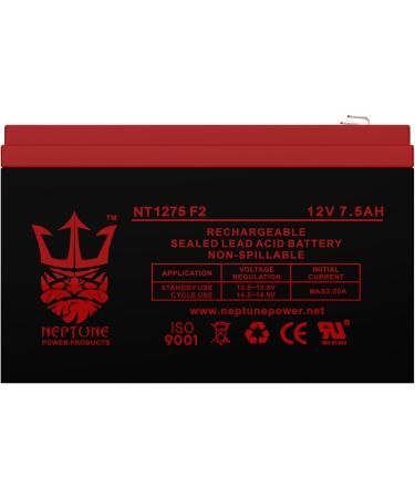 Neptune NT1275F2 SLA Battery Replacement - 12V 7.5AH 8Ah 9AH F2/F1 | Worldwide Shipping - Buy Online on SooperMarket.com