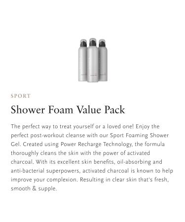 Rituals Foaming Shower Gel Advantage Pack - Sport Collection (3 x 200ml) with Activated Carbon | Stimulating & Invigorating | Power Recharge Technology - Buy Online on SooperMarket.com