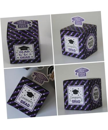 50pcs Boxes Graduation Candy Box Gift Boxes Favor Boxes Graduation Party Favors Party Candy Holder Grad Candy Boxes Candy Supply Graduation Treat Boxes Square Carton Purple Paper 1 count (Pack of 1) Purple - Buy Online on SooperMarket.com