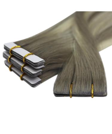 Youngsee Ombre Tape In Extensions - 55cm Real Hair Light Ash Brown to Blonde 5pcs 12.5g #7/7/ic - Premium Virgin Quality for Ultimate Style - Buy Online on SooperMarket.com