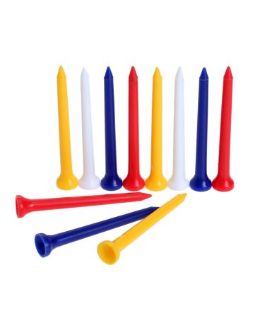 MUXSAM Golf Tees, Professional Golf Tees Pack of 100, Golfing Tees Random Color 2-3/4 inch 70mm Tall Golf Tees Bulk Reduce Side Spin and Friction