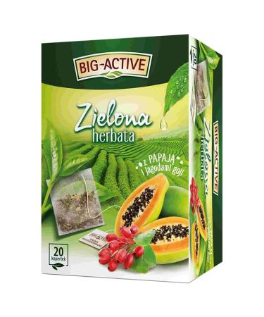 ZIELONA Z PAPAJ I JAGODAMI GOJI Herbata Owocowa Naturalna Polska Herbapol