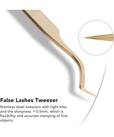 Professional Stainless Steel Eyelash Extension Tweezers - Durable & Precision Beauty Tools - Golden Edition - Buy Online on SooperMarket.com
