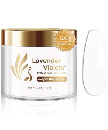 Lavender Violets 120g White Acrylic Powder Large Capacity Acrylic Nail Powder Polymer Professional Acrylic Application for Nail Extension Strengthen 2in1 3D French Nail Carving Manicure L002