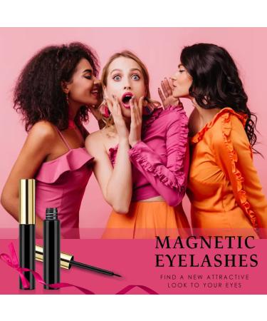 Magnetic Eyelashes with Eyeliner Kit - Natural Look Russian D Curl Faux Mink Lashes | Reusable & Easy to Remove - Buy Online on SooperMarket.com