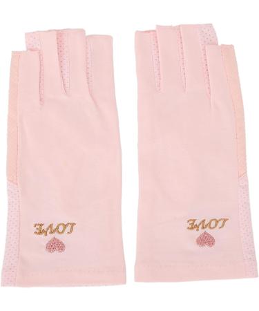 Professional Manicure Gloves Non Slip UV Protection Driving Gloves Stretchy Breathable Fingerless Fiber Cotton Nail Lamp Gloves for Home Salon Summer Outdoor Gloves for Women and Girls(Pink) - Buy Online on SooperMarket.com