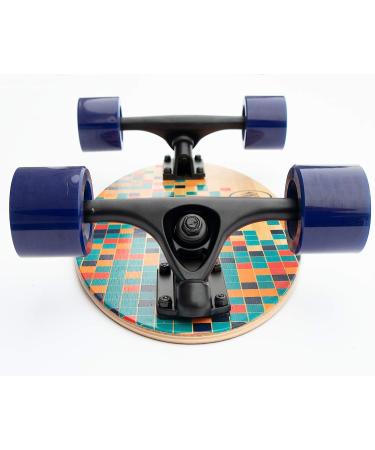 Summit Board Co Short Longboard Skateboard Deck with Precision Bearings and Rugged Wheels - Wide Mini Balanced Design for Beginners and Experienced Skaters | Pixels - Buy Online on SooperMarket.com