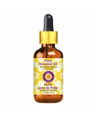 Deve Herbes Pure Horsetail Oil (Equisetum arvense) with Glass Dropper Cold Pressed 30ml (1 oz)
