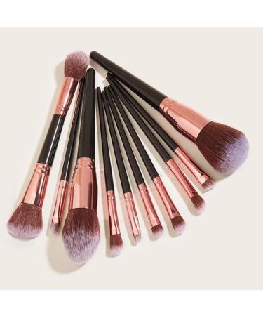 DFHBFG 10-Piece Black Makeup Brush Set - Professional Foundation Brushes & Uniform Size - Perfect for Flawless Application | International Shipping Available - Buy Online on SooperMarket.com