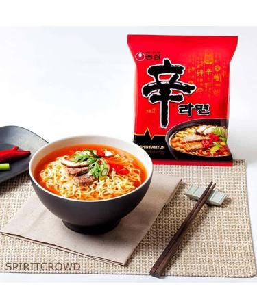 Nong Shim Shin Ramyun Instant Ramen Noodle Halal 120g (Pack of 20) Include Free SPIRITCROWD Chopsticks - Buy Online on SooperMarket.com