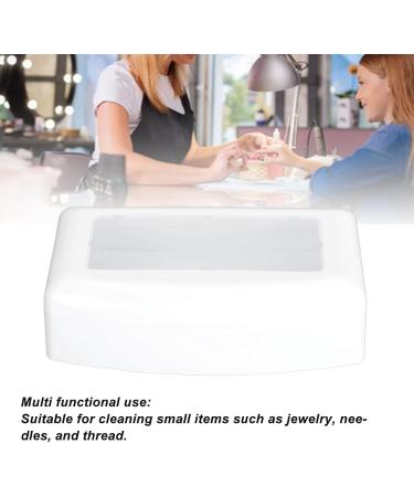 Portable ABS Makeup Tool Cleaning Box with Separate Filter Layer Convenient for Nail and Jewelry Cleaning (White) - Buy Online on SooperMarket.com
