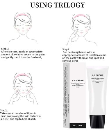 Cc Cream for Mature Skin Skin Tone Adjusting Cc Cream SPF 43 Color Correcting Cream Cosmetics CC Cream Colour Correcting Self Adjusting for Mature Skin (2pcs) - Buy Online on SooperMarket.com