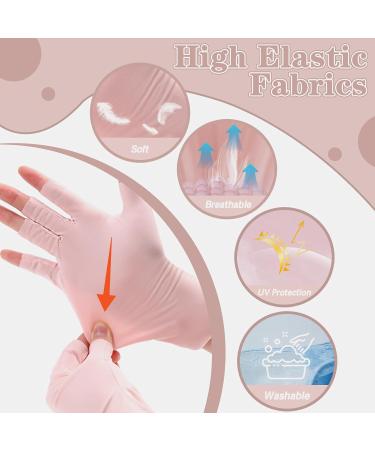 Betinyar 2 Sets of UV Gloves for Gel Nails UPF50+ Fingerless UV Light Gel Nail Gloves UV Protective Gloves(Pink) - Buy Online on SooperMarket.com