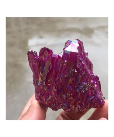 Rose red electroplated Crystal Gemstone Cluster Flower Reiki Crystal Stone for Home deocr FZUGEDRLI