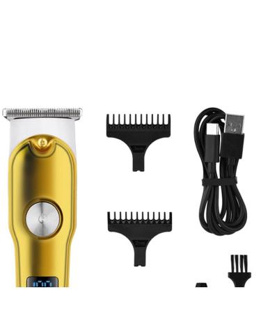 Buy Rechargeable Hair Clipper Set - Cordless Gold Metal Electric Trimmer with Guide Combs for Grooming | International Shipping Available - Buy Online on SooperMarket.com