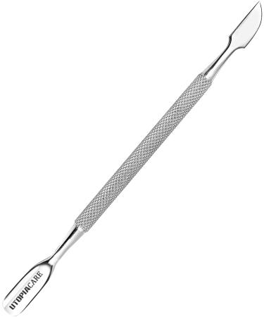 Utopia Care - Cuticle Pusher and Cutter - Professional Grade Stainless Steel Cuticle Remover and Cutter - Durable Manicure and Pedicure Tool - for Fingernails and Toenails - Gold (Silver)