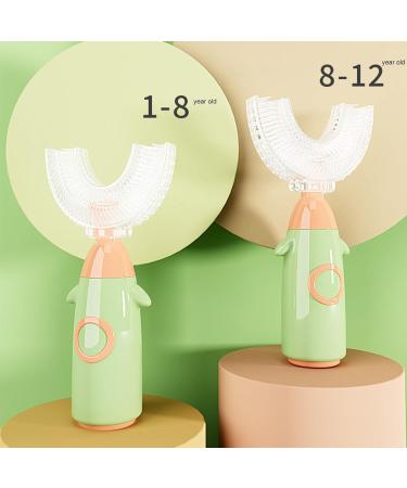 Rocket Shape Kids U-Shaped Toothbrush - Food Grade Soft Silicone Brush Head 360 Oral Teeth Cleaning Design for Toddlers and Children 1-8 Years/8-12 Years Old Pink 1-8 Years Old 1 count (Pack of 1) Pink - Buy Online on SooperMarket.com