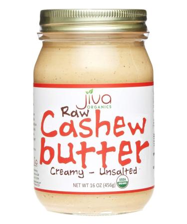 Jiva Organics Raw Cashew Butter Creamy - Unsalted 16 oz (456 g)