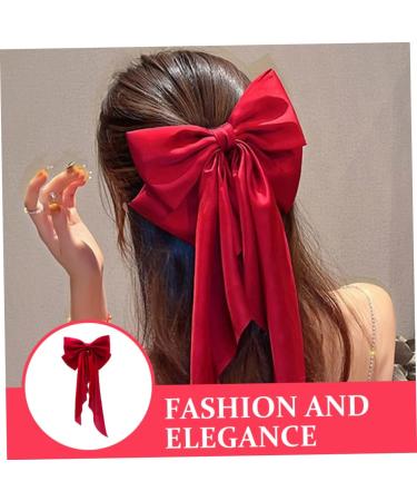 Gogogmee Satin Ribbon Hairpin Barrettes for Thick Hair Large Hair Bows for Big Hair Bows for Teen Hair Clips Barrettes Ponytail Clip Barrettes for Teen Hair Ribbon - Buy Online on SooperMarket.com