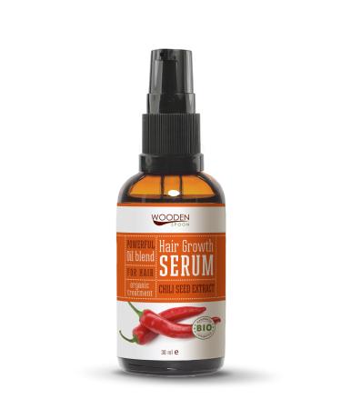 Woodenspoon 100% of course anti -hair failure serum with chili seed oil rgan oil jojoba oil and castor oil 30 ml - hair growth serum with precious oils and chili - soil associated organic growth 30 ml (1 Pack)