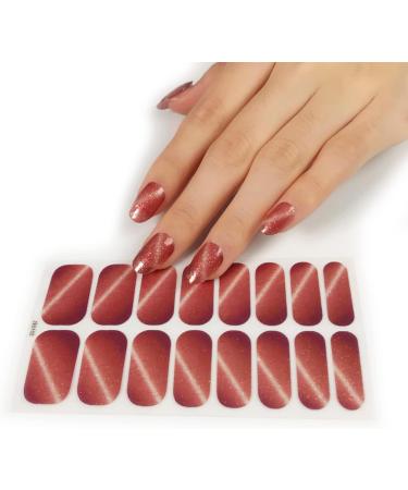 Pattern Semi Cured Gel Nail Polish Strips Full Nail Wraps Nail Polish Stickers Self-Ashesive Nail Art Nail Polish Strips For Women Valentines Day ZE0102 - Buy Online on SooperMarket.com
