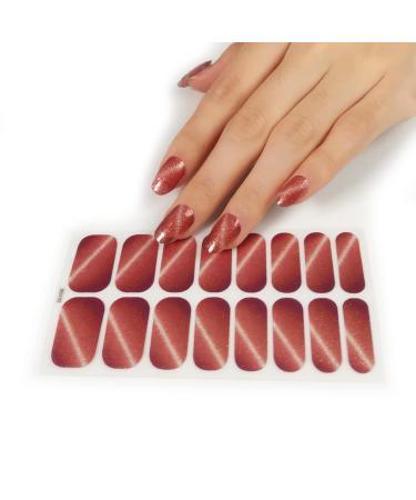 Pattern Semi Cured Gel Nail Polish Strips Full Nail Wraps Nail Polish Stickers Self-Ashesive Nail Art Nail Polish Strips For Women Valentines Day ZE0102