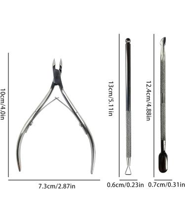 Lofuanna Cuticle Nippers and Pusher Set - Professional Stainless Steel Manicure Tools for Dead Skin Fingernails and Toenails (Black) - Buy Online on SooperMarket.com