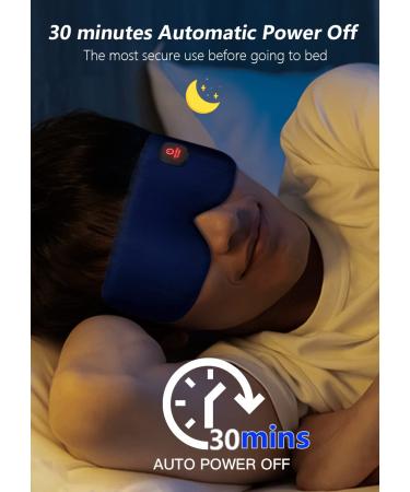 Heated Silk Eye Mask | Cordless USB Heating Pad for Dry Eyes | Rechargeable | Relief for Stye, Blepharitis, Chalazion, Eye Fatigue | Warm Eye Compress for Men and Women (Navy) - Buy Online on SooperMarket.com