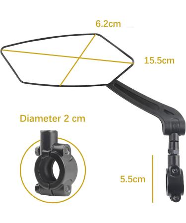 Xiaoxiaozhijia HD 360 Swiveling Foldable Handlebar Rear Mirror for E-Bikes | Left Side Bicycle Mirror for Scooters - Buy Online on SooperMarket.com