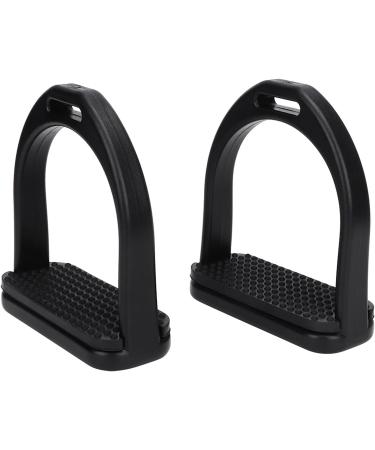 Buy Doact Iron Stirrups for Adults & Kids - Black Rubber & Plastic Medium Dressage Safety - Perfect for Young Equestrians - Buy Online on SooperMarket.com