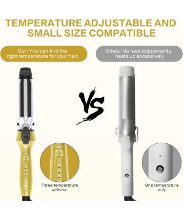 1 1/4 Inch Mini Travel Curling Iron - Dual Voltage 3 Temperatures Rapid Heating Titanium Wand - Buy Online on SooperMarket.com
