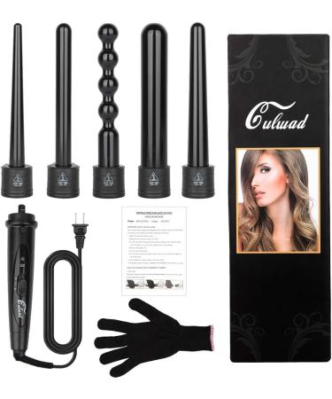 Culwad 5 in 1 Curling Wand Set - Multifunctional Ceramic Coating & Glove - 7-Part International Shipping - Buy Online on SooperMarket.com