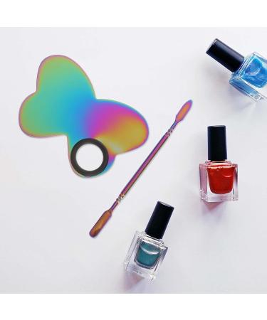 Buy KALLORY Heart-Shaped Stainless Steel Mixing Palette & Spatula Tool for Nail Art | Perfect for Salon & Home - International Shipping Available - Buy Online on SooperMarket.com